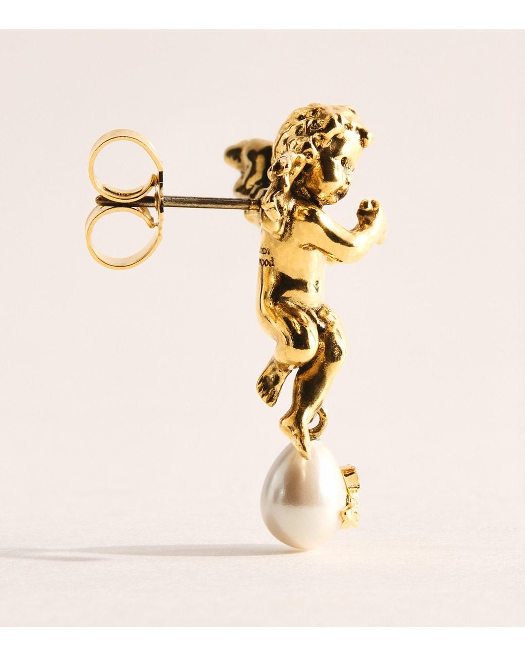Vivienne Westwood Natural Faux Pearl Putti Drop Earrings