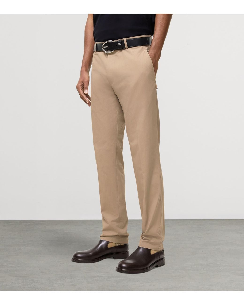 Burberry Natural Cotton Twill Slim Chinos for men