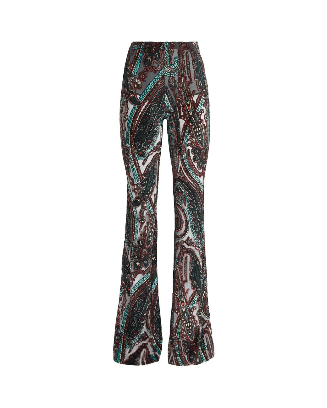 Etro Black Appliqué-Mesh Leggings