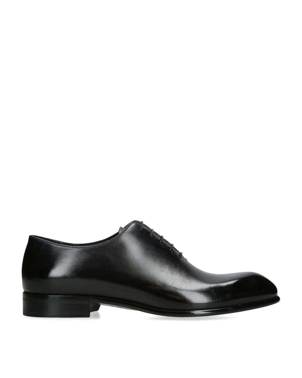 Zegna Black Leather Vienna Oxford Shoes for men