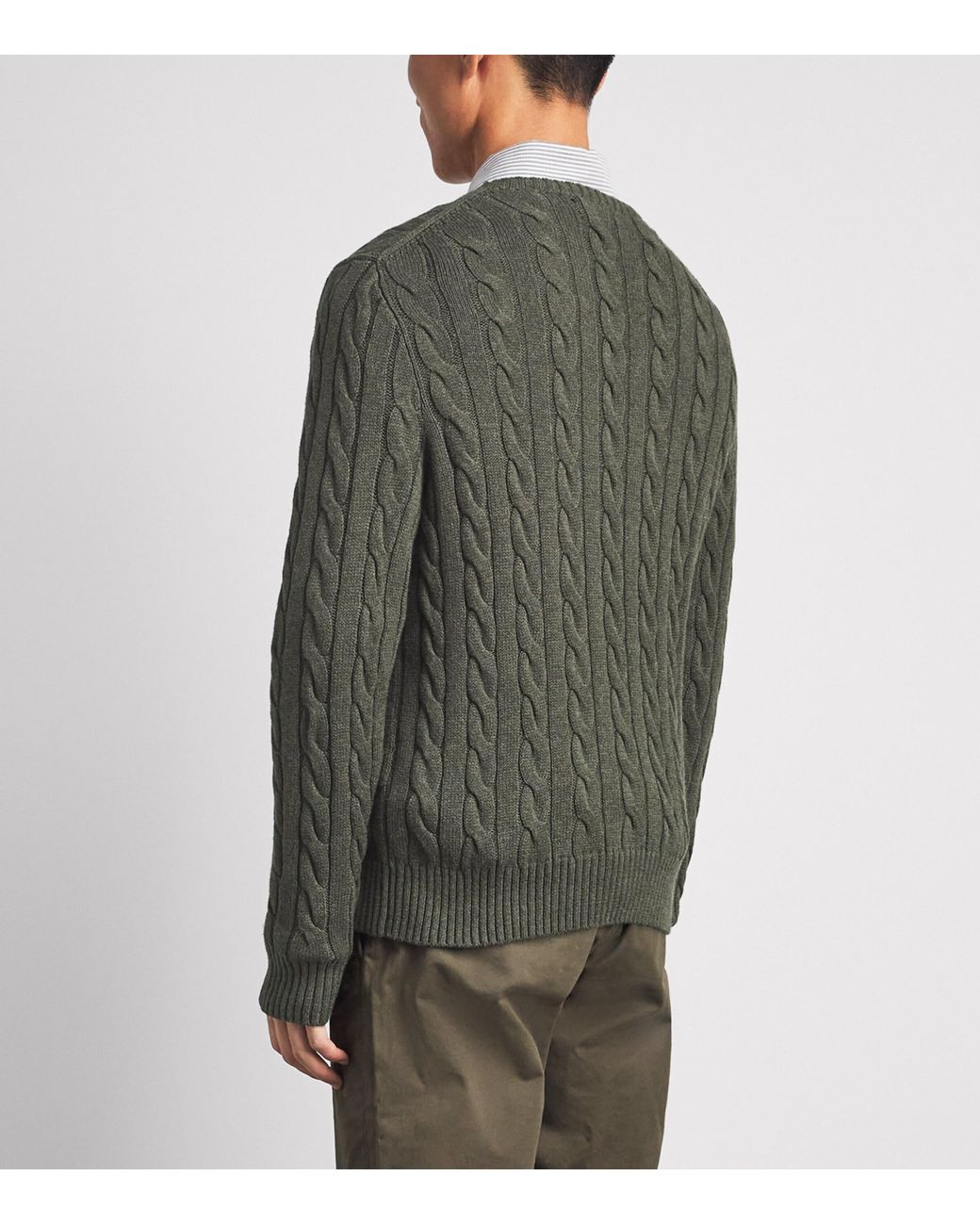 Polo Ralph Lauren Green Cotton Cable-Knit Sweater for men