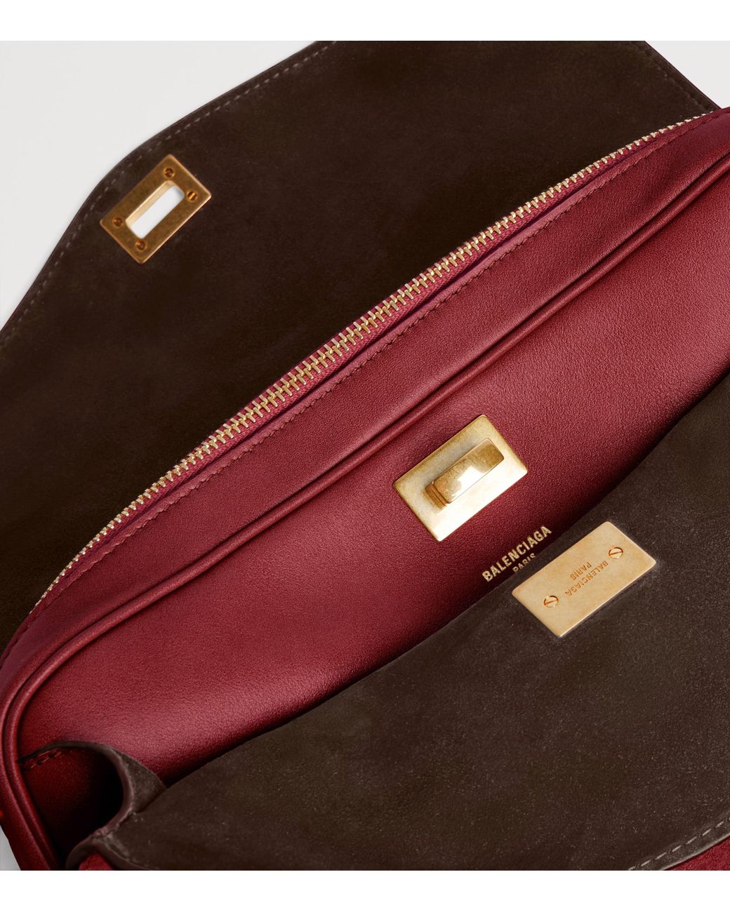 Balenciaga Red Medium Leather Le 7 Shoulder Bag