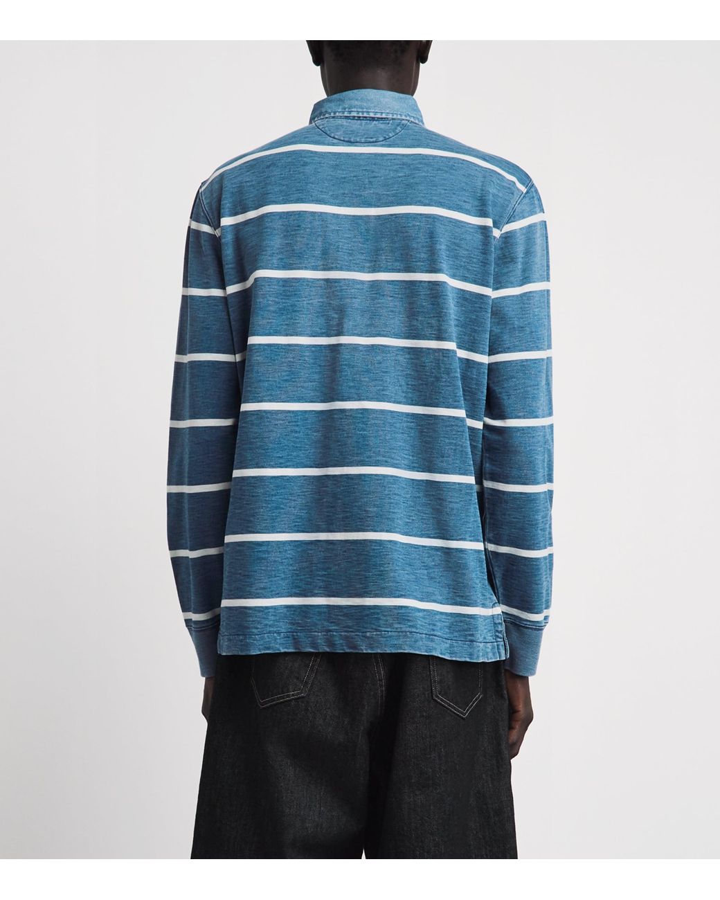 Polo Ralph Lauren Blue Stripe Polo Bear Rugby Shirt for men