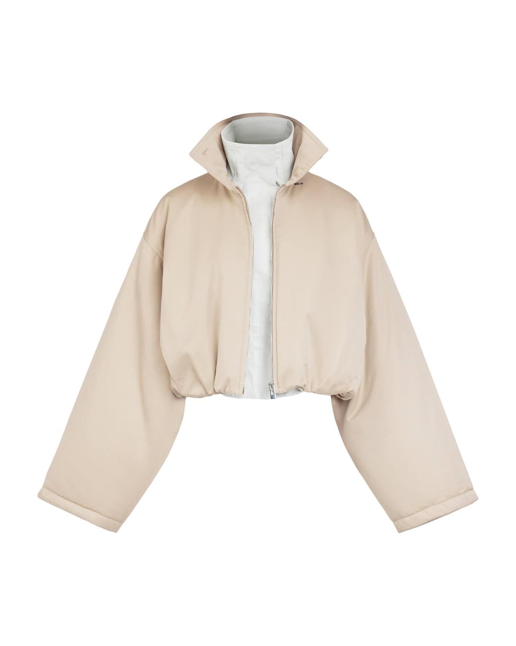 Alaïa Natural Leather Layered Bomber Jacket