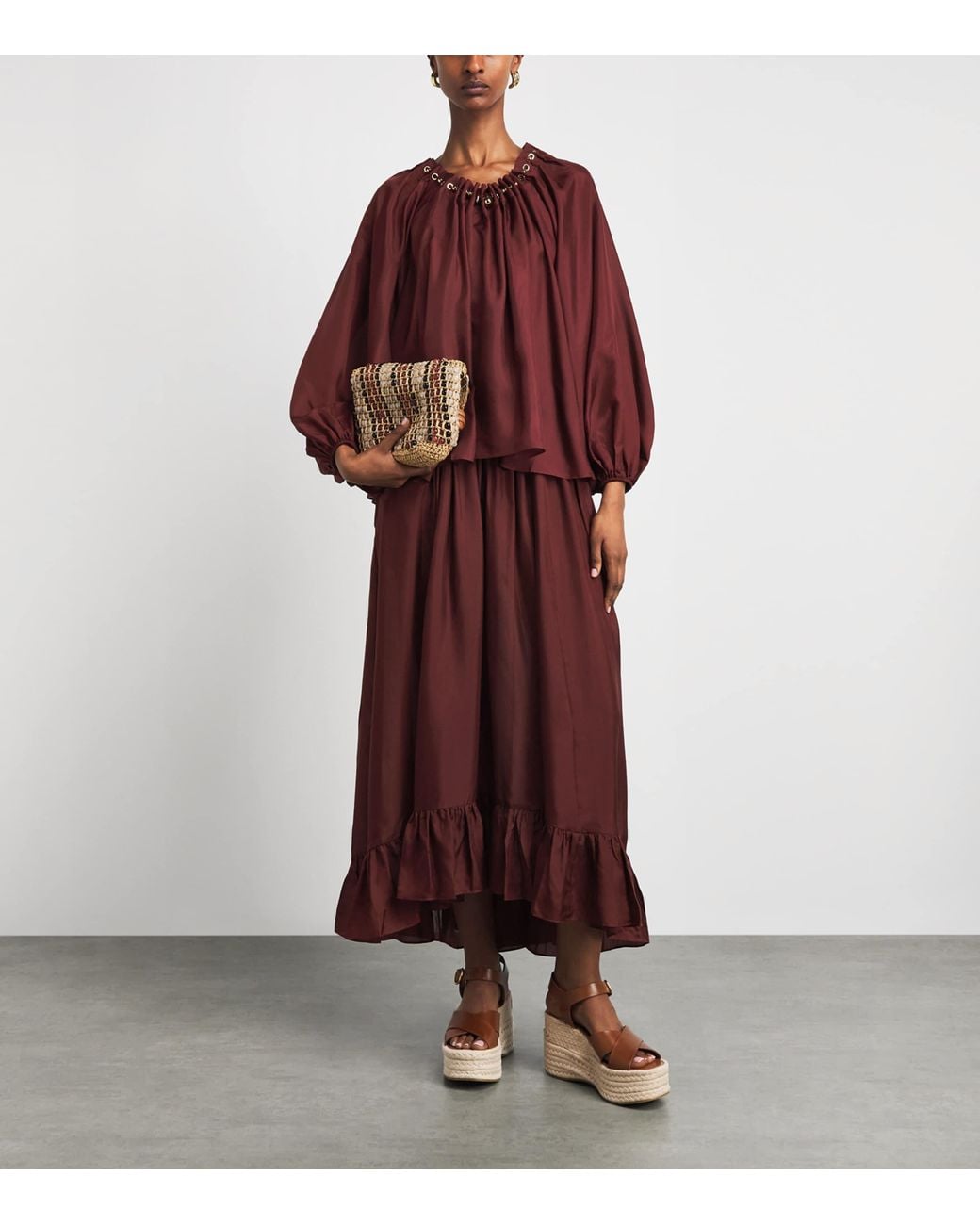 Zimmermann Purple Silk Aster Maxi Skirt