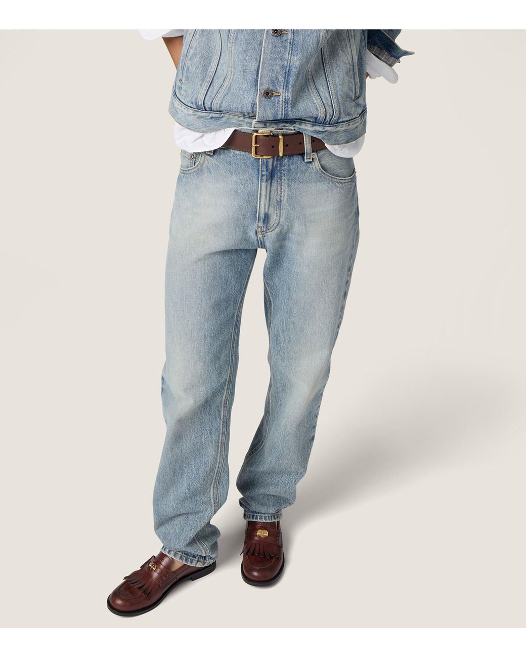 Miu Miu Blue Washed Straight Jeans