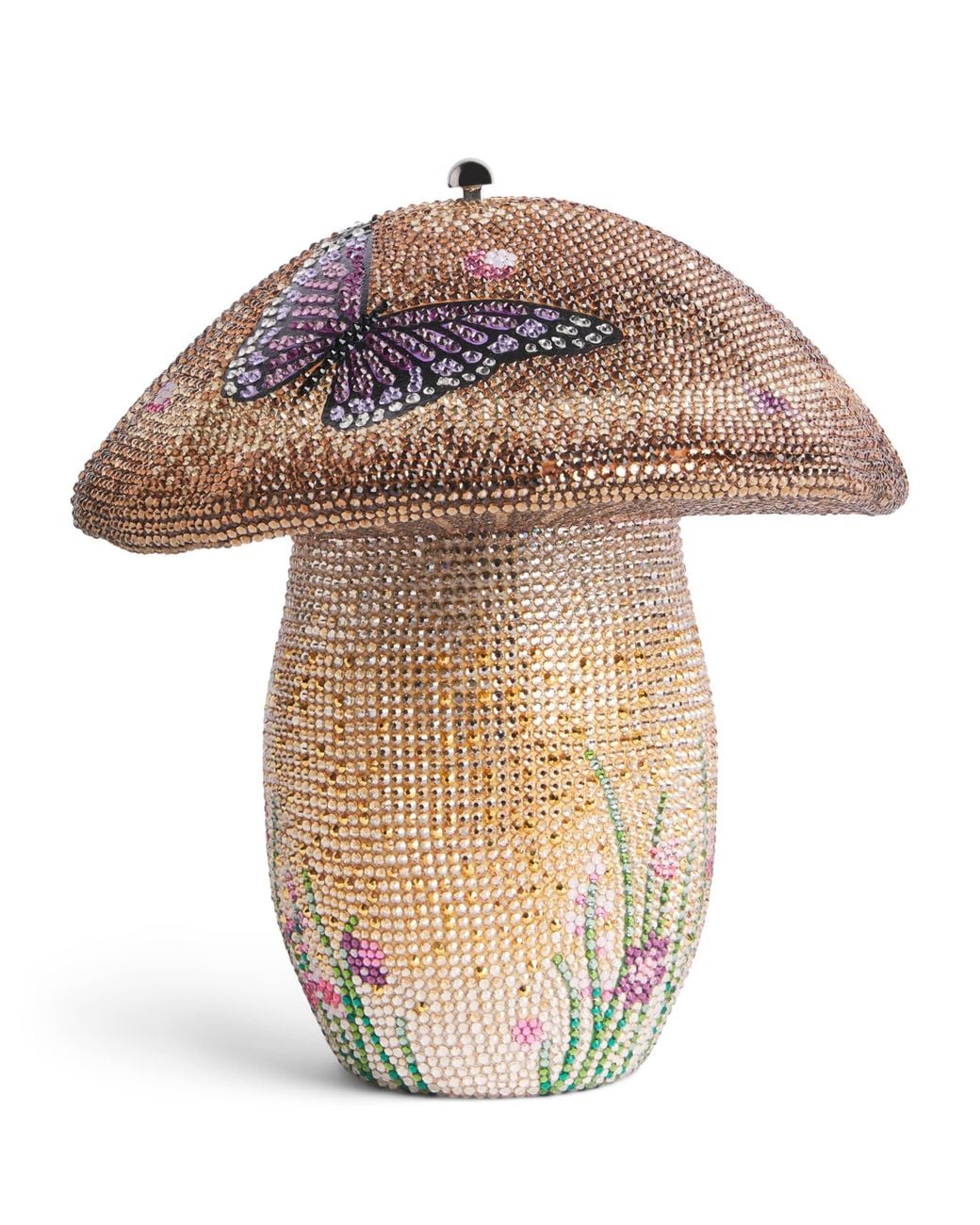 Judith Leiber White Embellished Mushroom Bella Clutch Bag