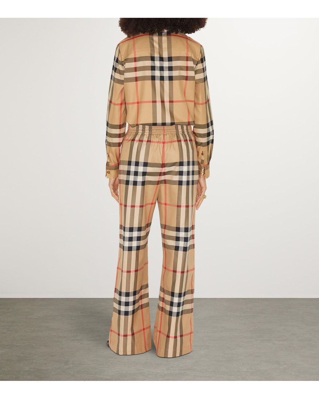 Burberry Natural Cotton Check Trousers for men