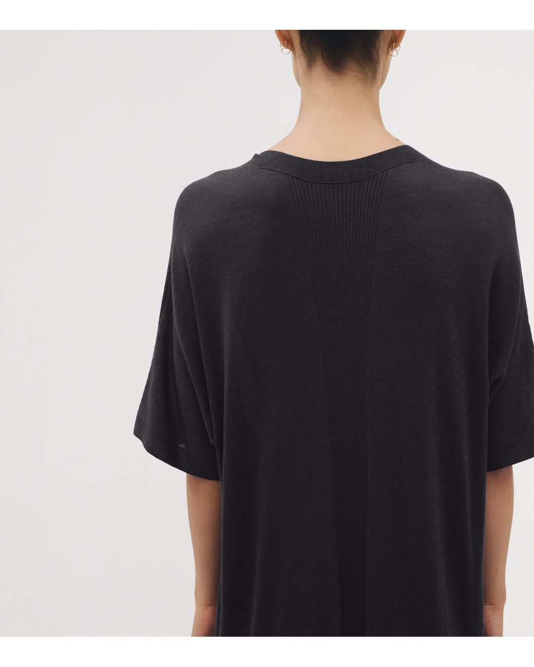 Shelep Black Merino Wool-Silk Kaftan
