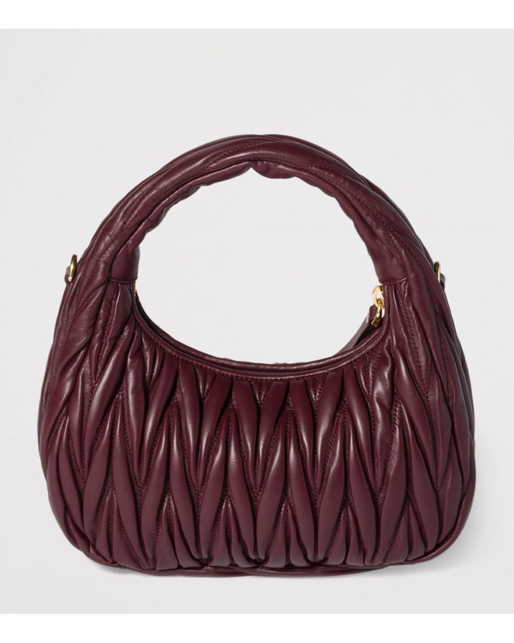 Miu Miu Purple Small Matelassé Lambskin Wander Top-Handle Bag