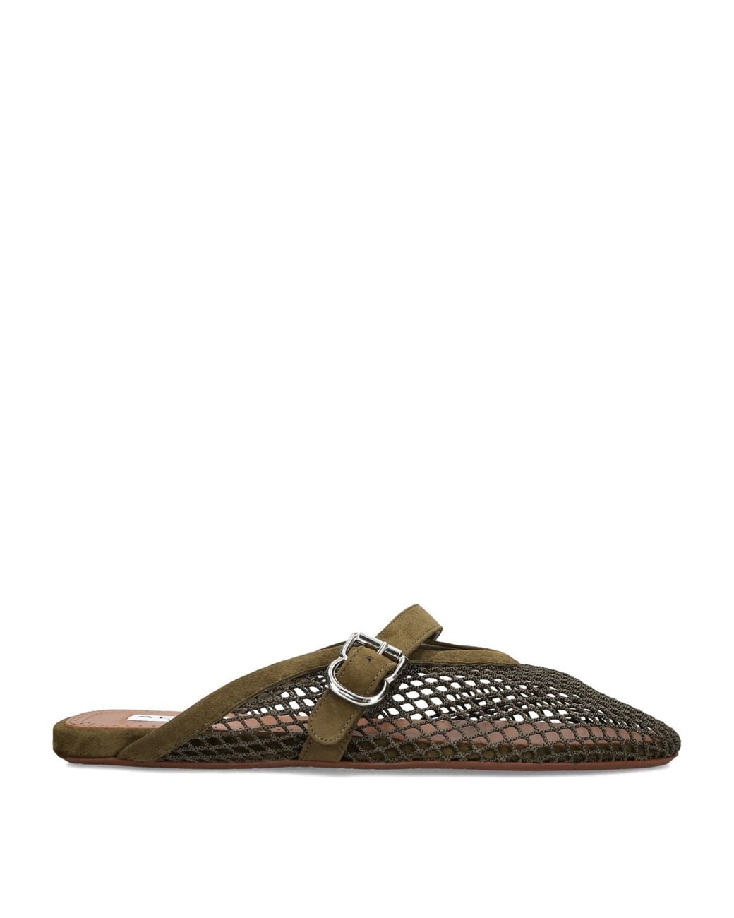 Alaïa Brown Suede Fishnet Mules