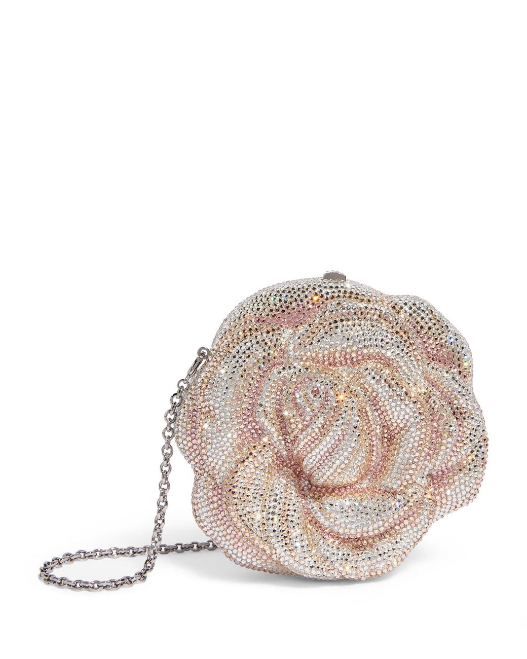 Rose Desiree crystal-embellished silver-tone clutch