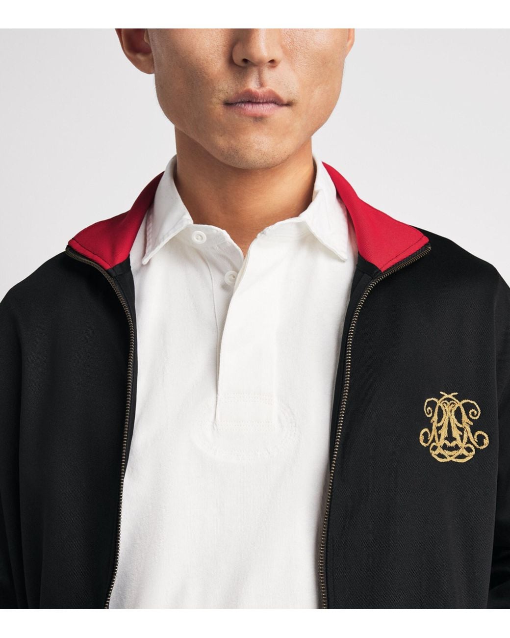 Polo Ralph Lauren Black Embroidered Monogram Jacket for men