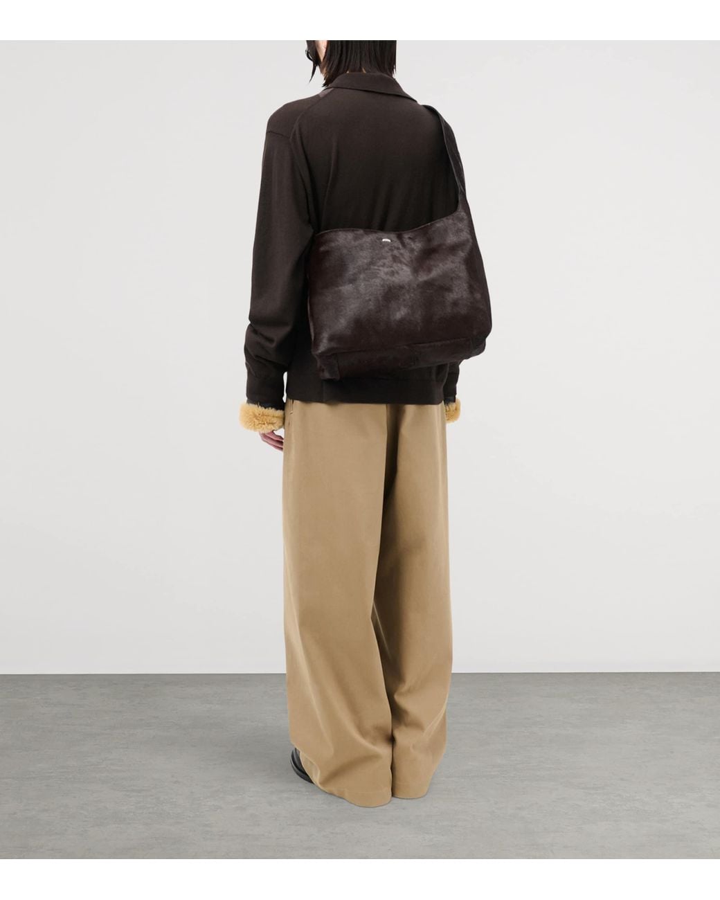Our Legacy Black Grande Hair Hide Brick Bag for men