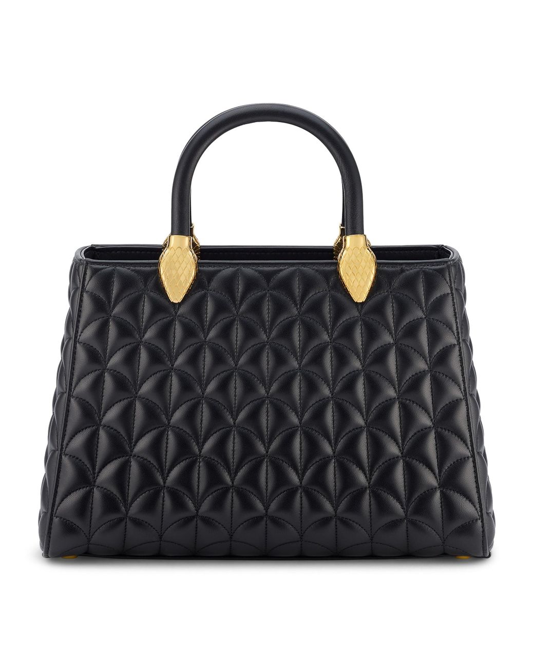 BVLGARI Black Leather Serpentine Duo Top-Handle Bag