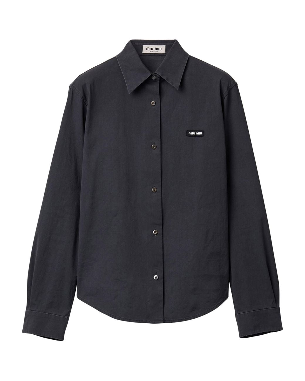 Miu Miu Blue Stretch-Poplin Shirt