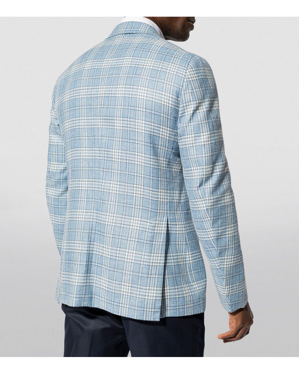 Isaia Blue Single-Breasted Blazer for men