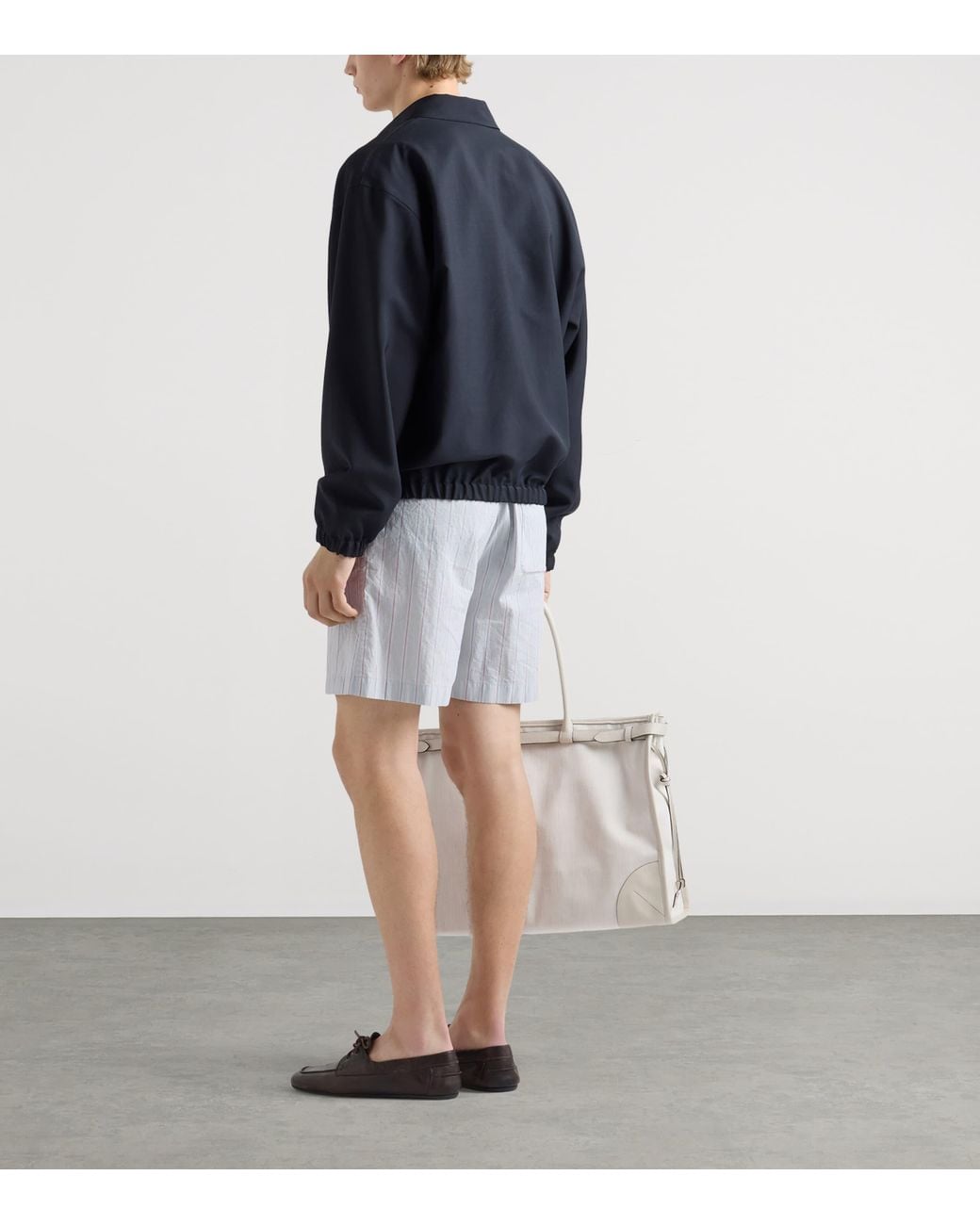 Prada Blue Wool-Mohair Bomber Jacket for men