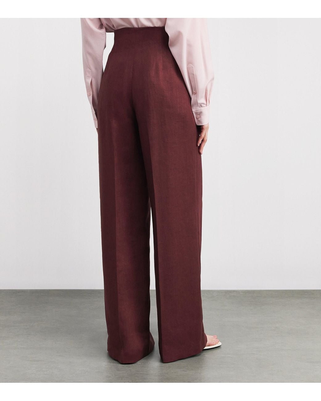 Lafayette 148 New York Purple Linen Thames Wide-Leg Trousers