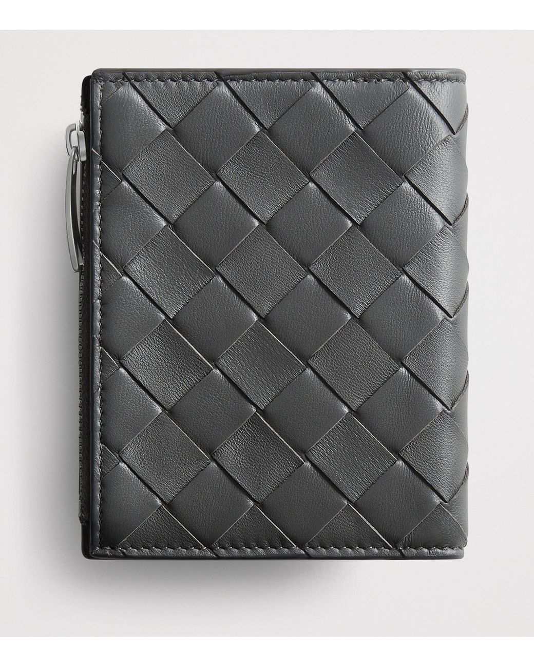 Bottega Veneta Gray Small Leather Andiamo Bifold Wallet