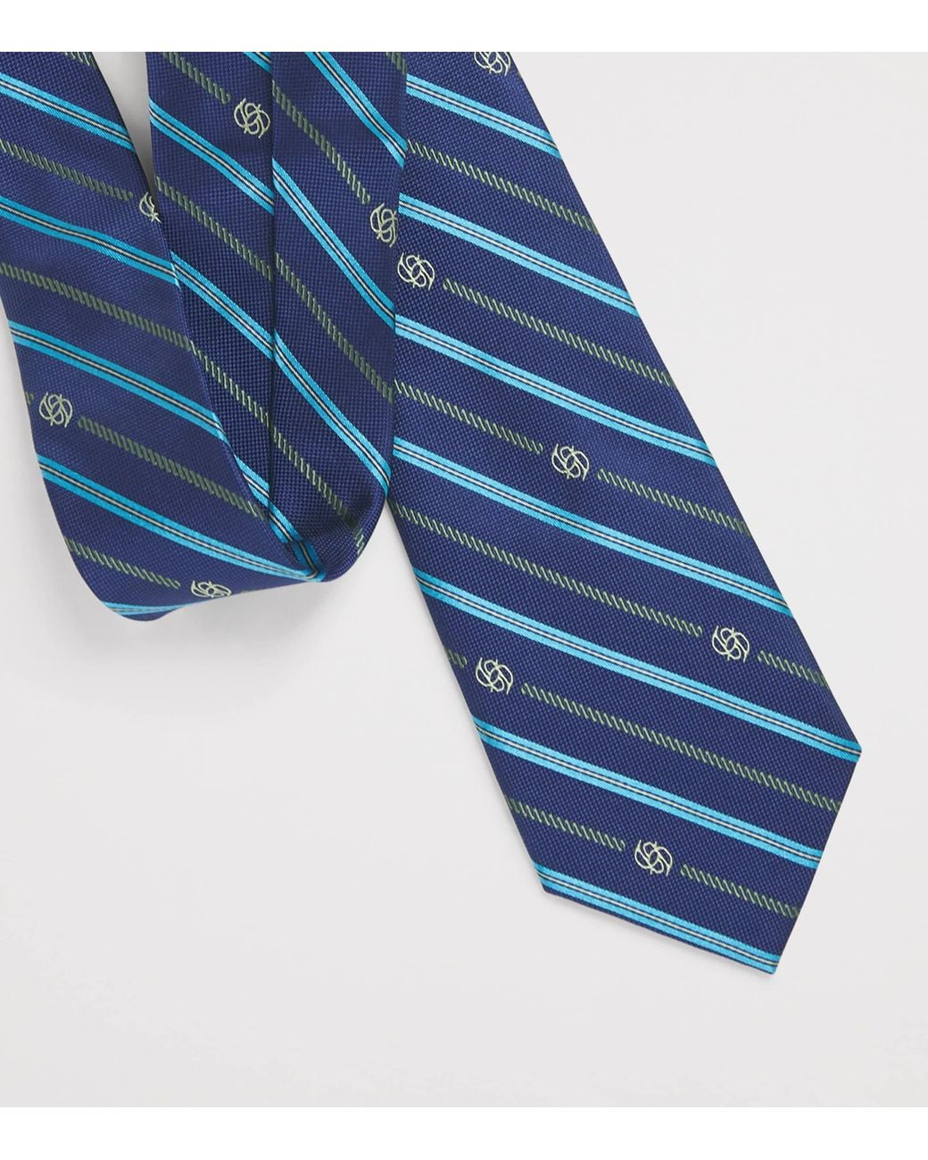 Drole de Monsieur Blue Silk Stripe Tie for men