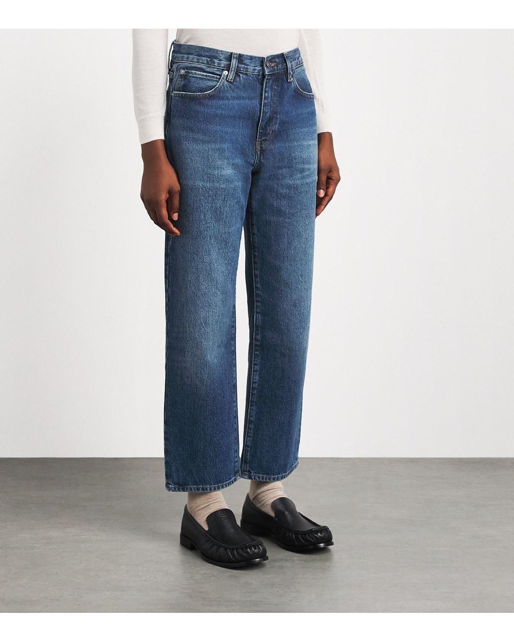 FRAME Blue The Hang Straight Jeans