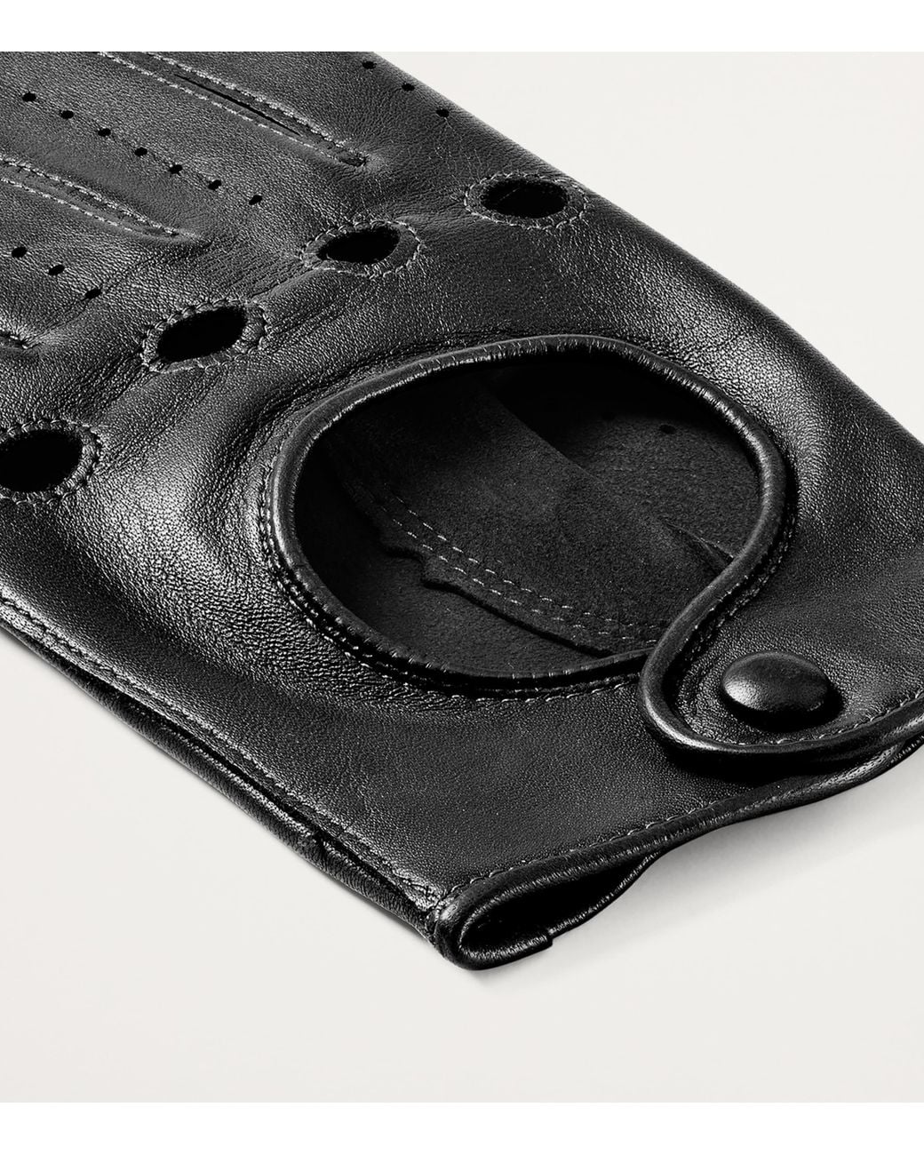 Aspinal Black Nappa Leather Driving Gloves for men