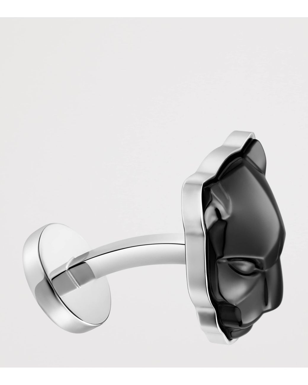 Cartier Black Sterling And Ceramic Panthère De Cufflinks for men