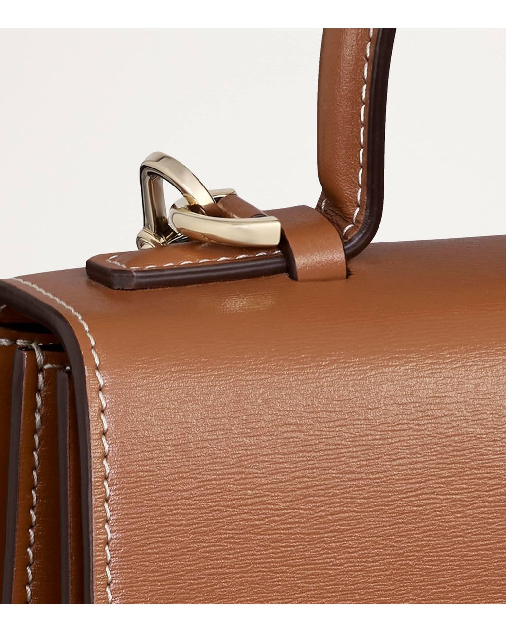 Cartier Brown Small Calfskin Panthère De Top-Handle Bag