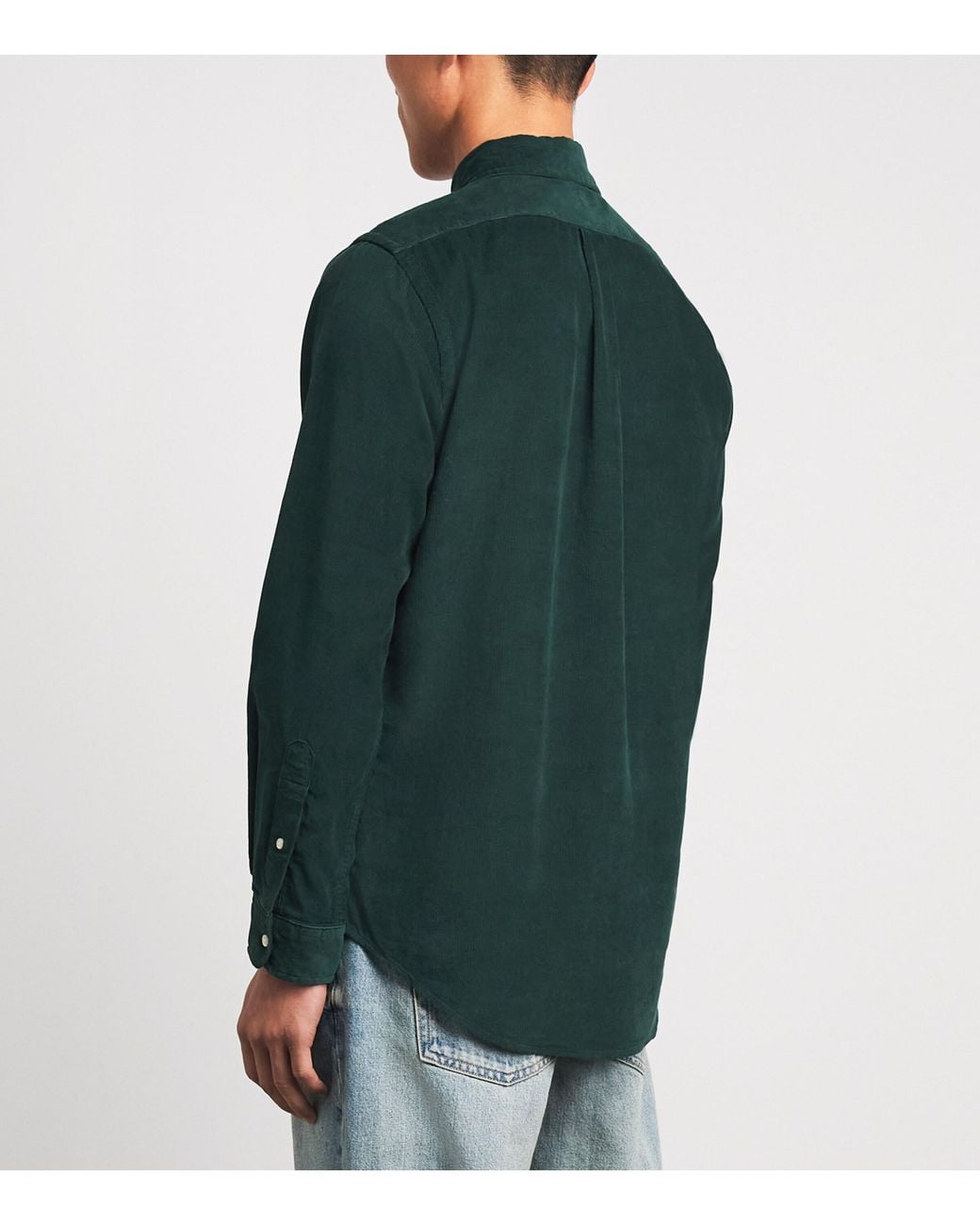 Polo Ralph Lauren Green Corduroy Custom-Fit Shirt for men