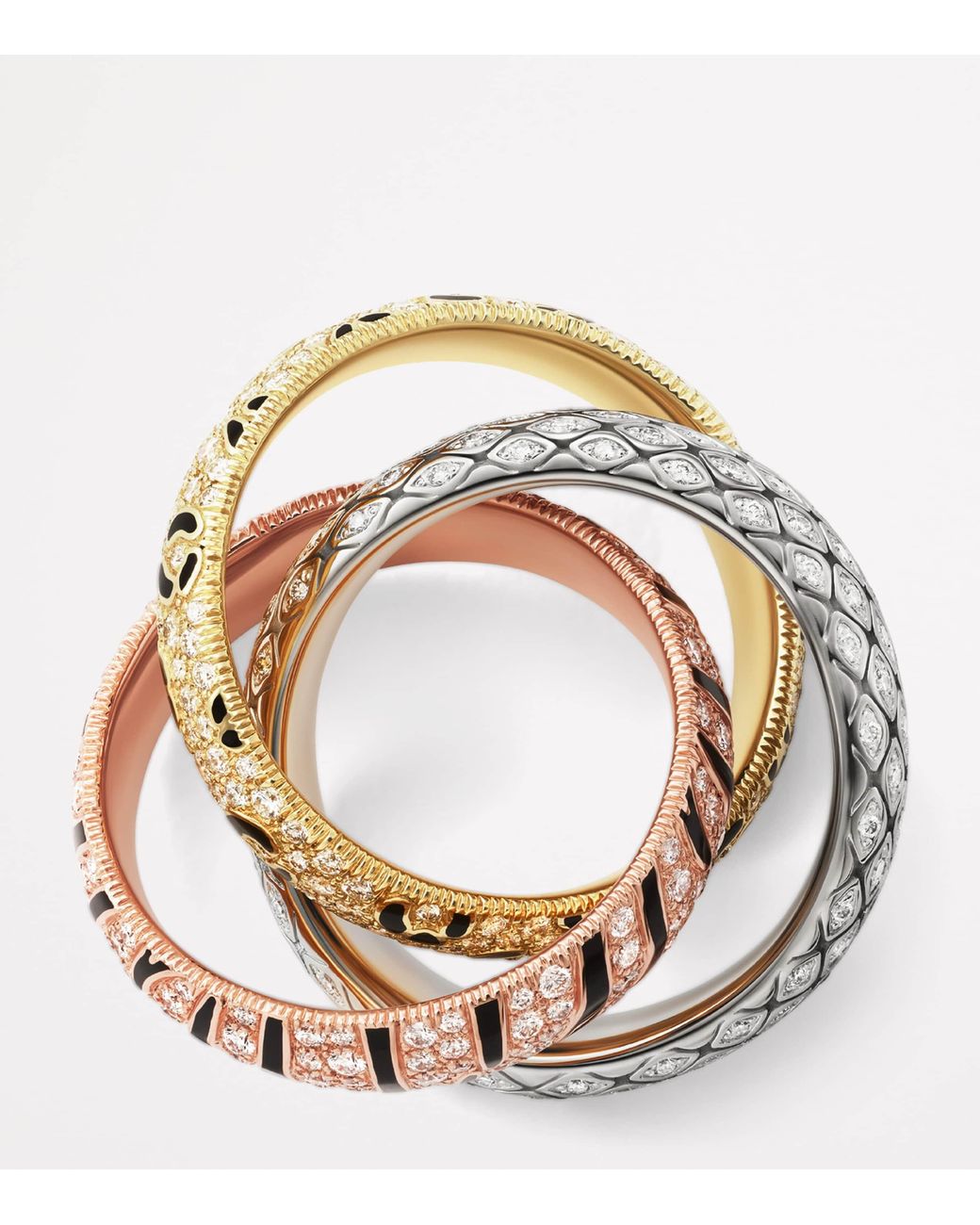 Cartier Multicolor And Diamond Trinity Wild One Ring