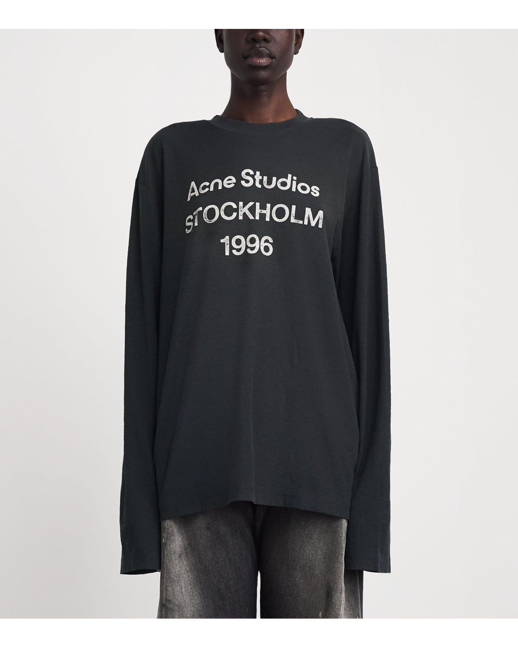 Acne Black Logo Long-Sleeve T-Shirt