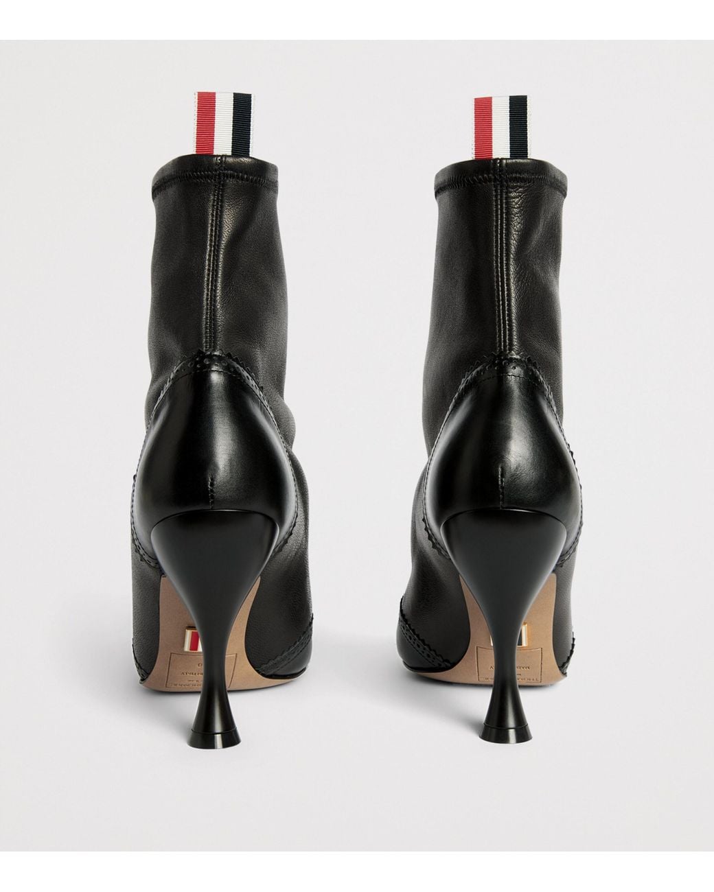 Thom Browne Black Leather Wingtip Ankle Boots 90