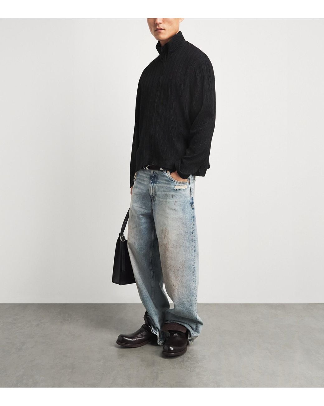 Our Legacy Black Shrunken Full-Zip Cardigan for men