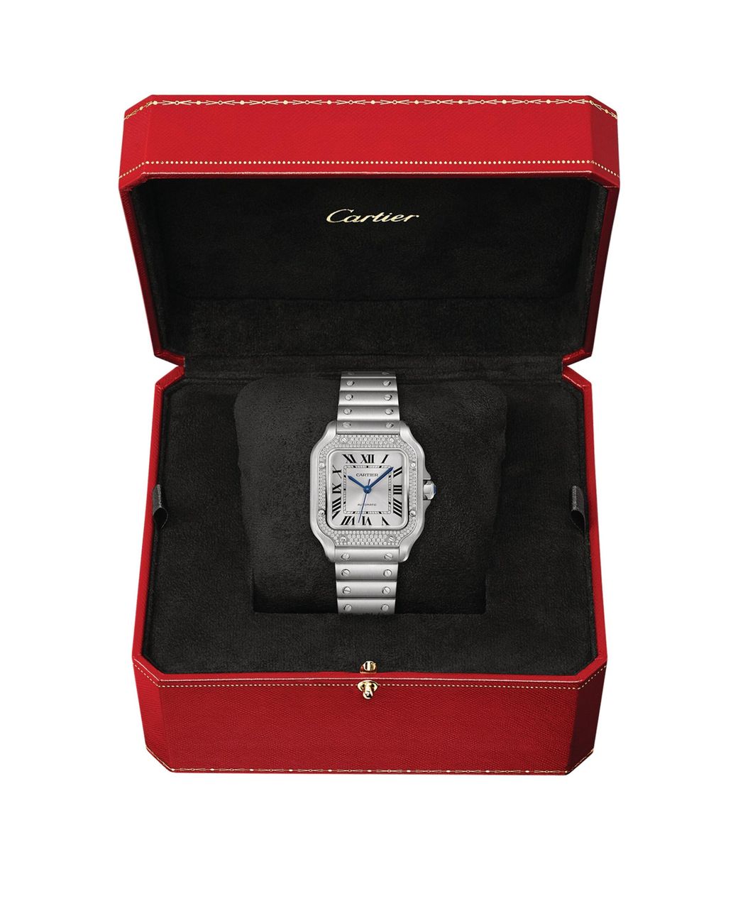 Cartier Gray Medium Steel Santos De Watch