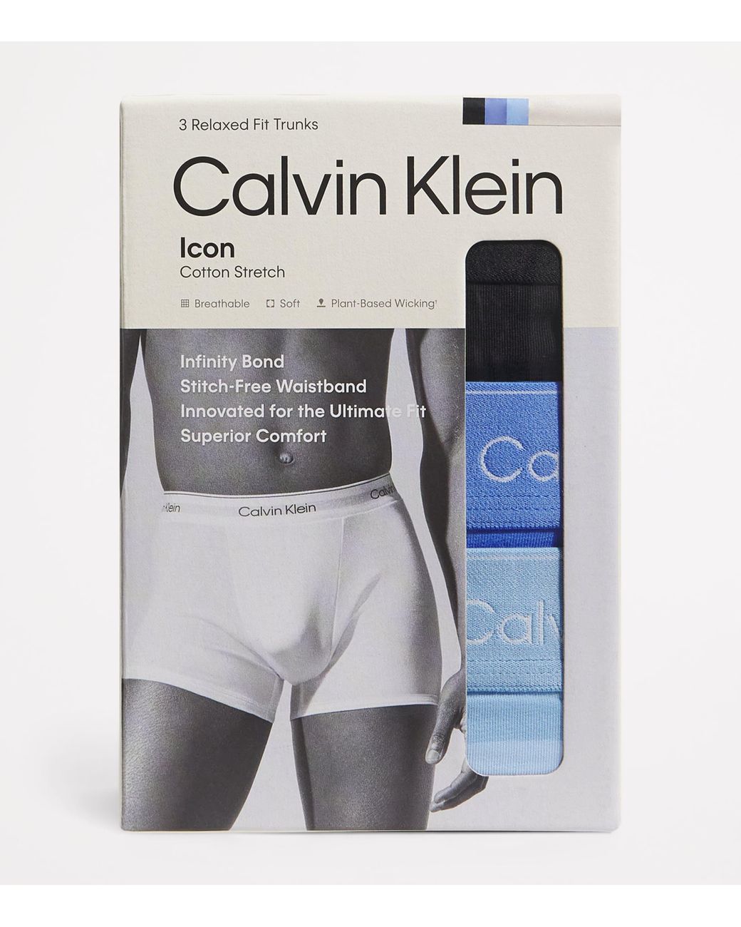 Calvin Klein Blue Cotton Stretch Relaxed Icon Boxers for men