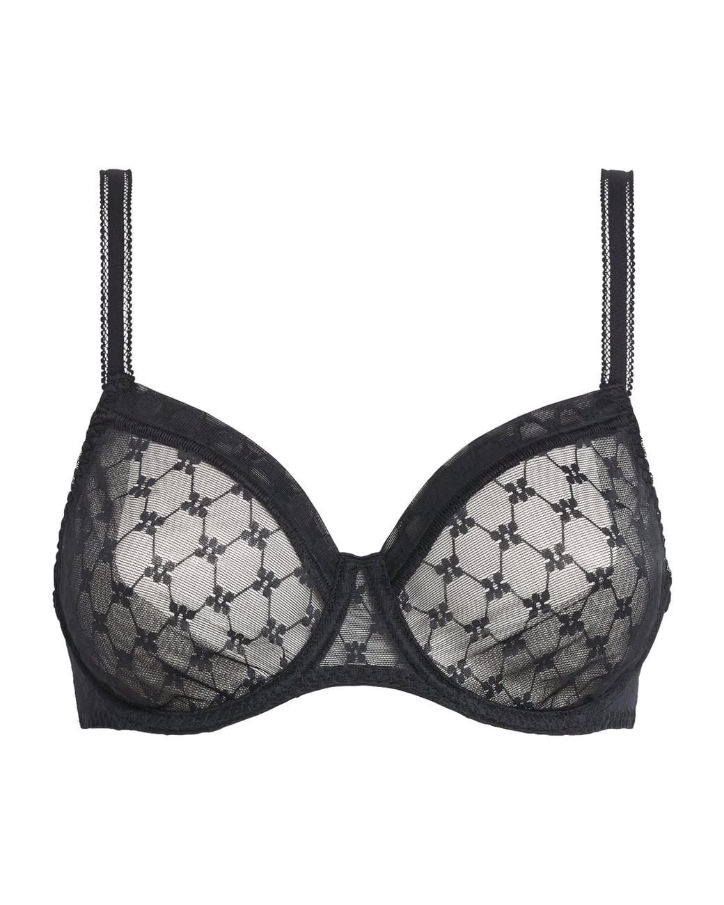 Simone Perele Black Lace Plume Plunge Bra