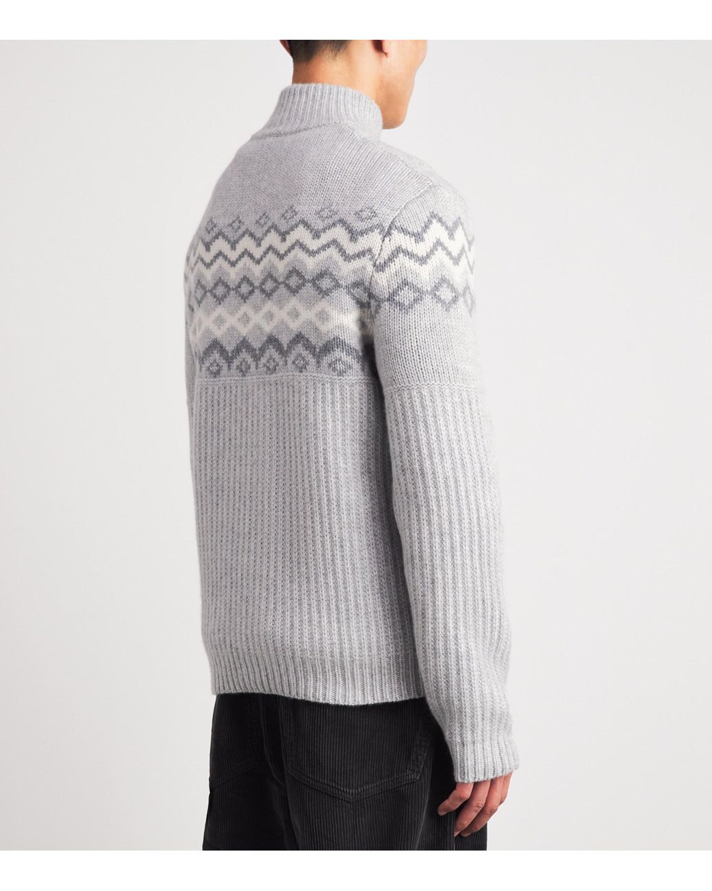 Bogner Gray Cashmere Quarter-Zip Ludi Sweater for men
