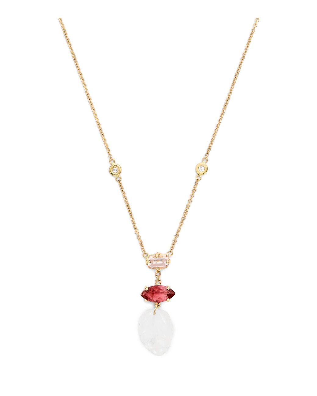 Jacquie Aiche Metallic And Tourmaline Triple Step Necklace