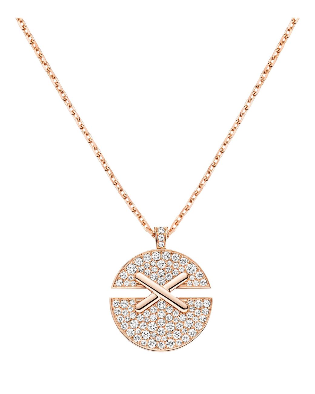 Chaumet Metallic Medium And Diamond Jeux De Liens Harmony Pendant Necklace