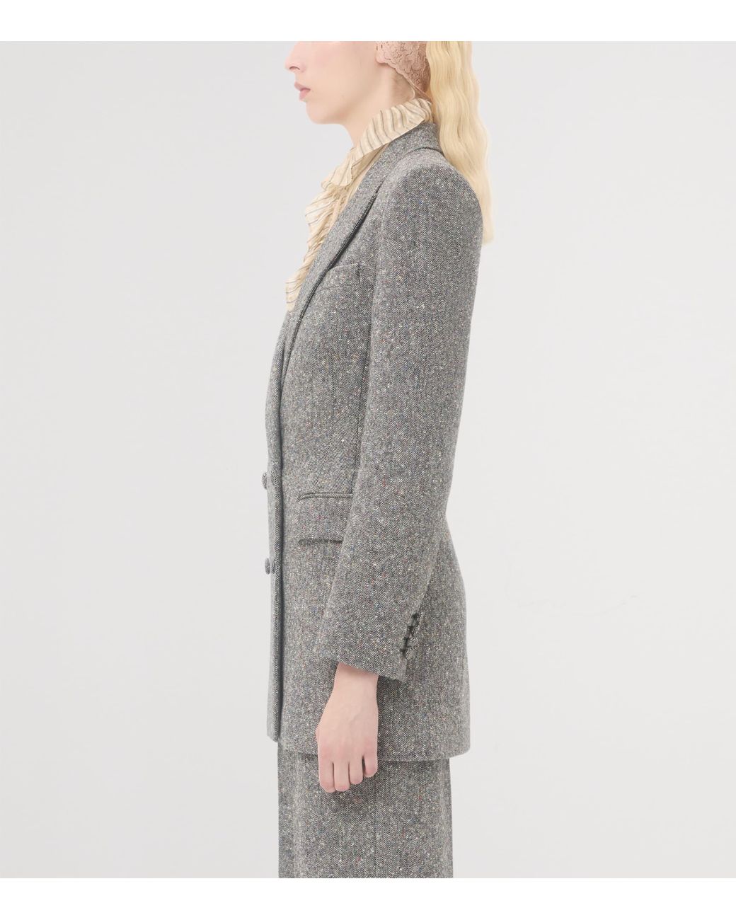 Valentino Gray Virgin Wool-Blend Pea Coat