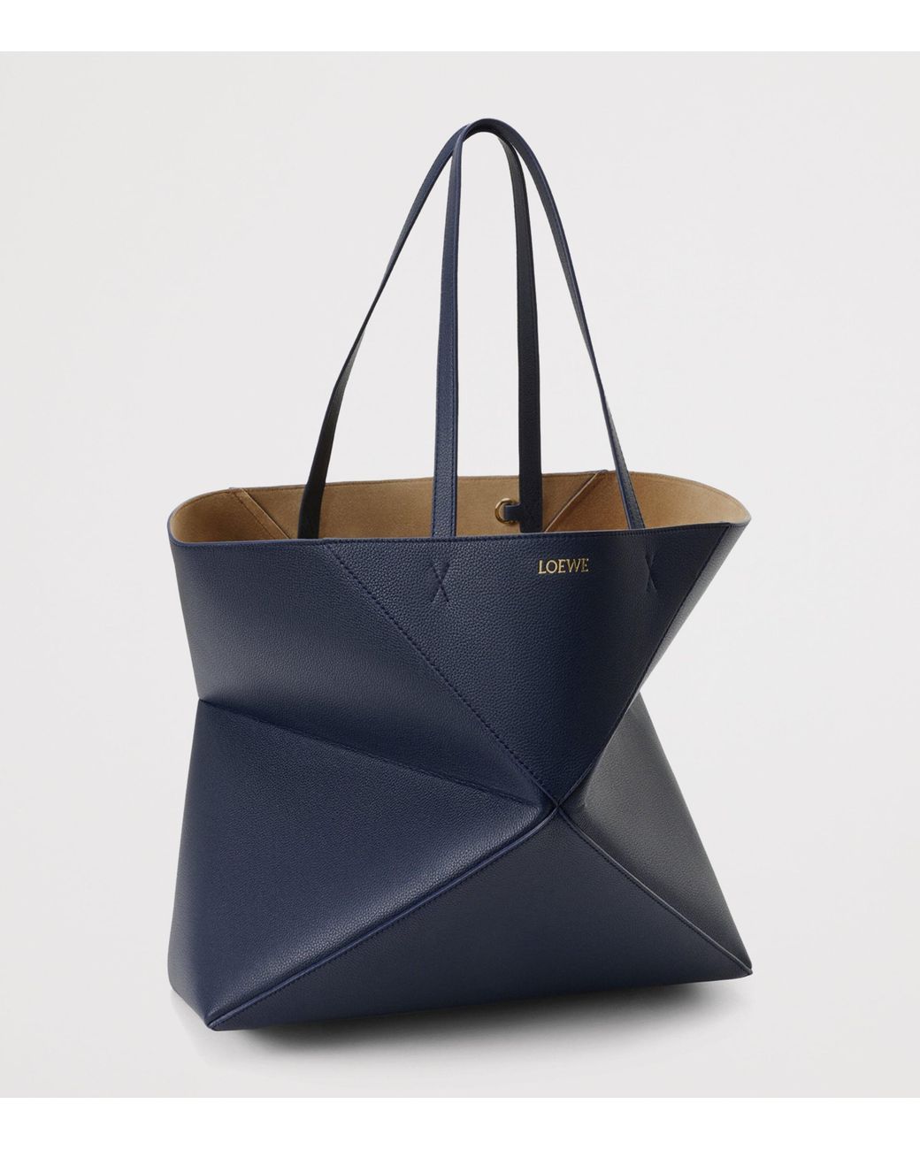 Loewe Blue Medium Leather Puzzle Fold Tote Bag