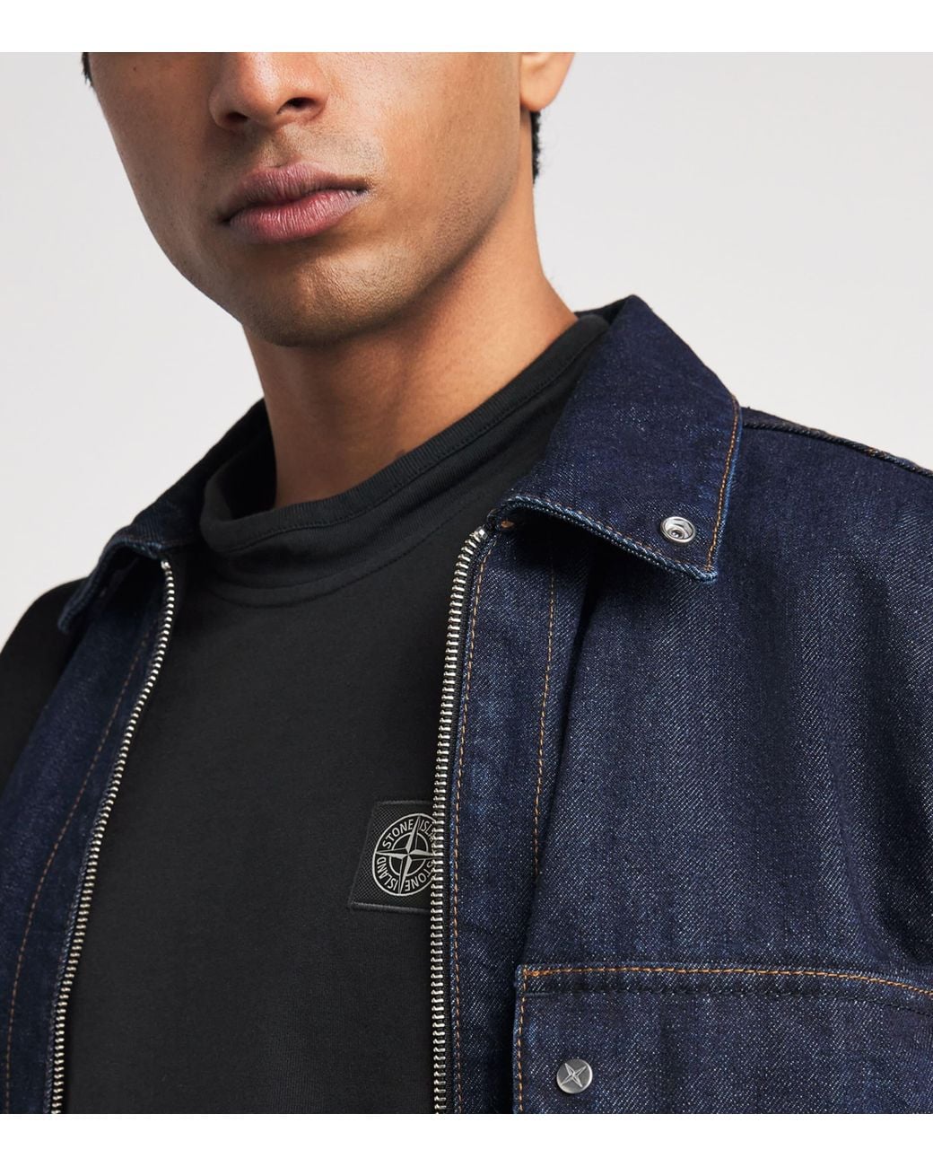 Stone Island Black Organic Cotton Old Effect T-Shirt for men