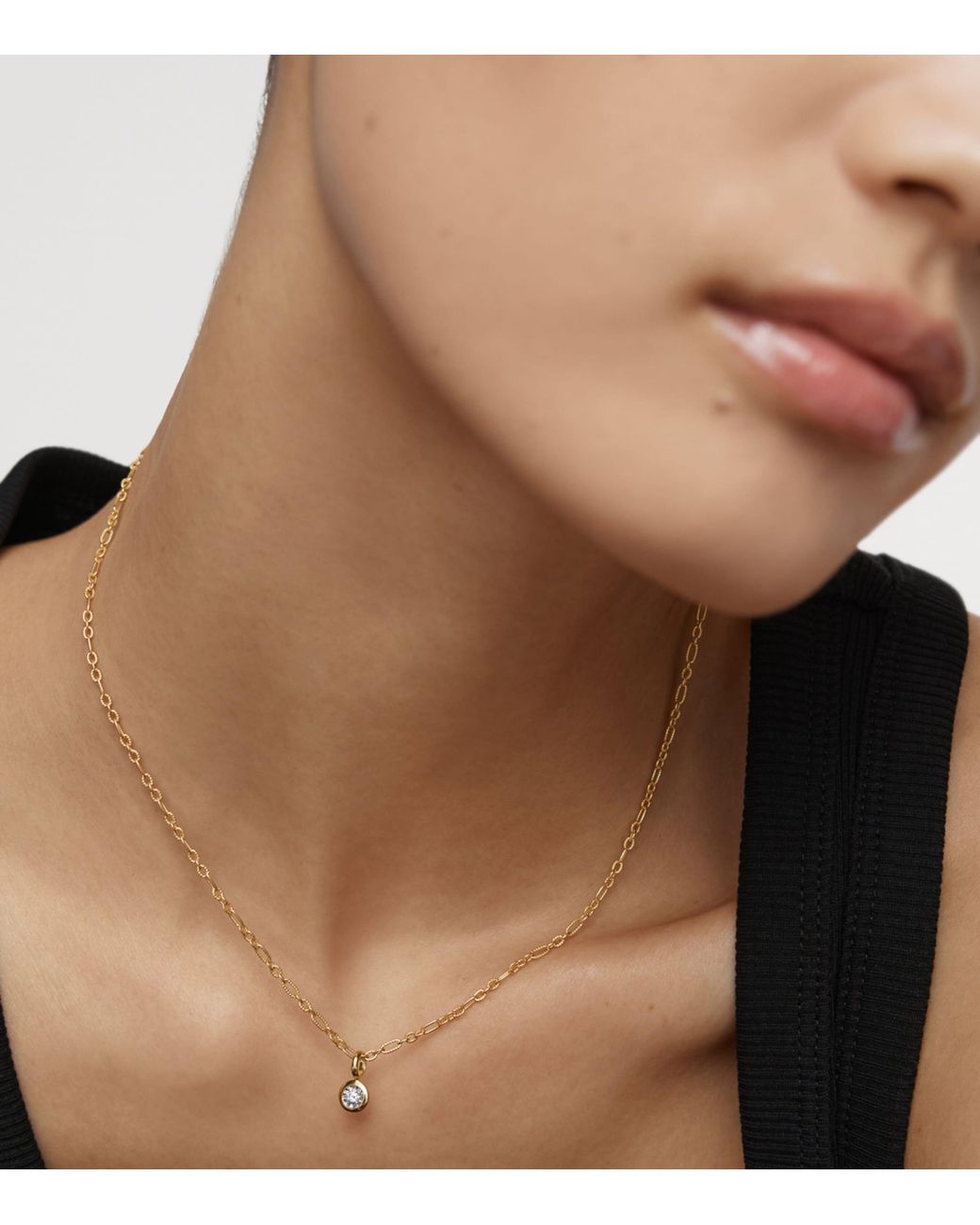 Monica Vinader Metallic Vermeil And Diamond Solitaire Charm