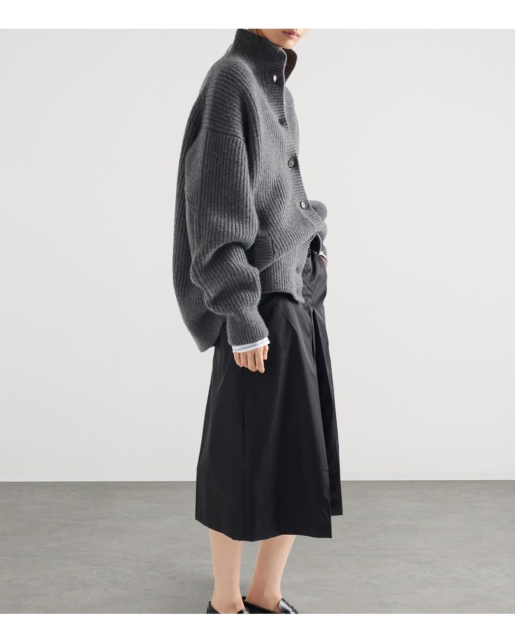 Prada Black Re-Nylon Flared Skirt
