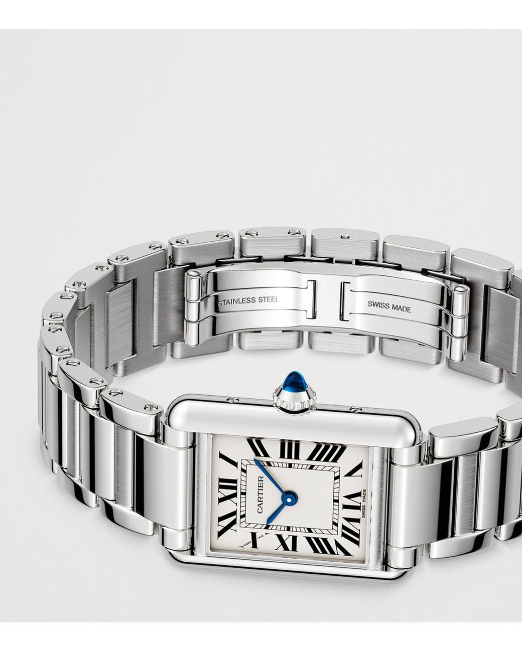 Cartier White Small Steel Tank Must Watch