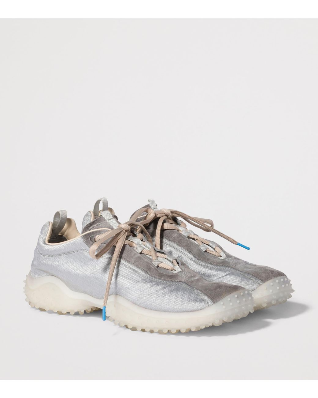 Miu Miu Gray Technical Fabric & Suede Bubble Sneakers