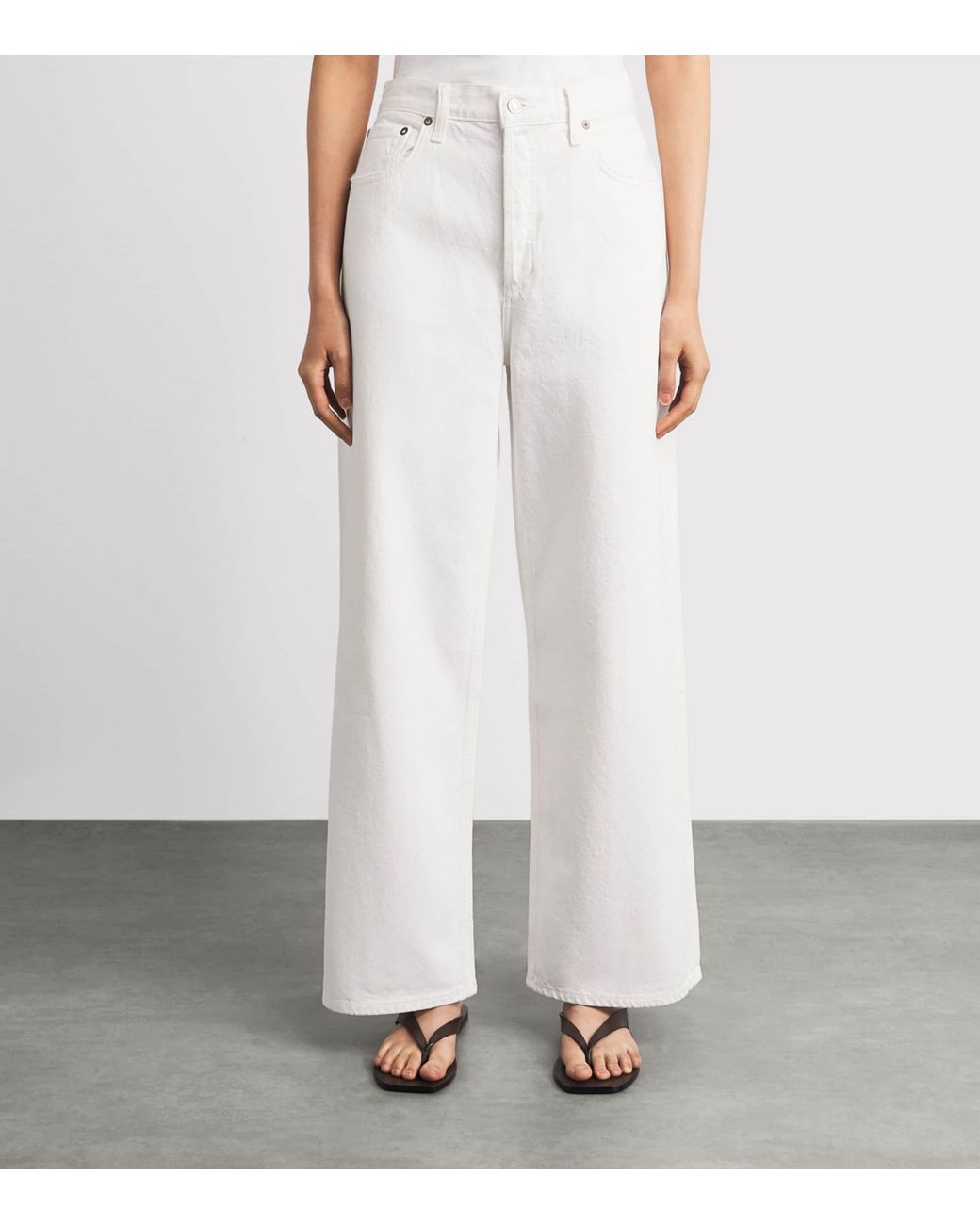 Agolde White The Low-Slung Baggy Jeans