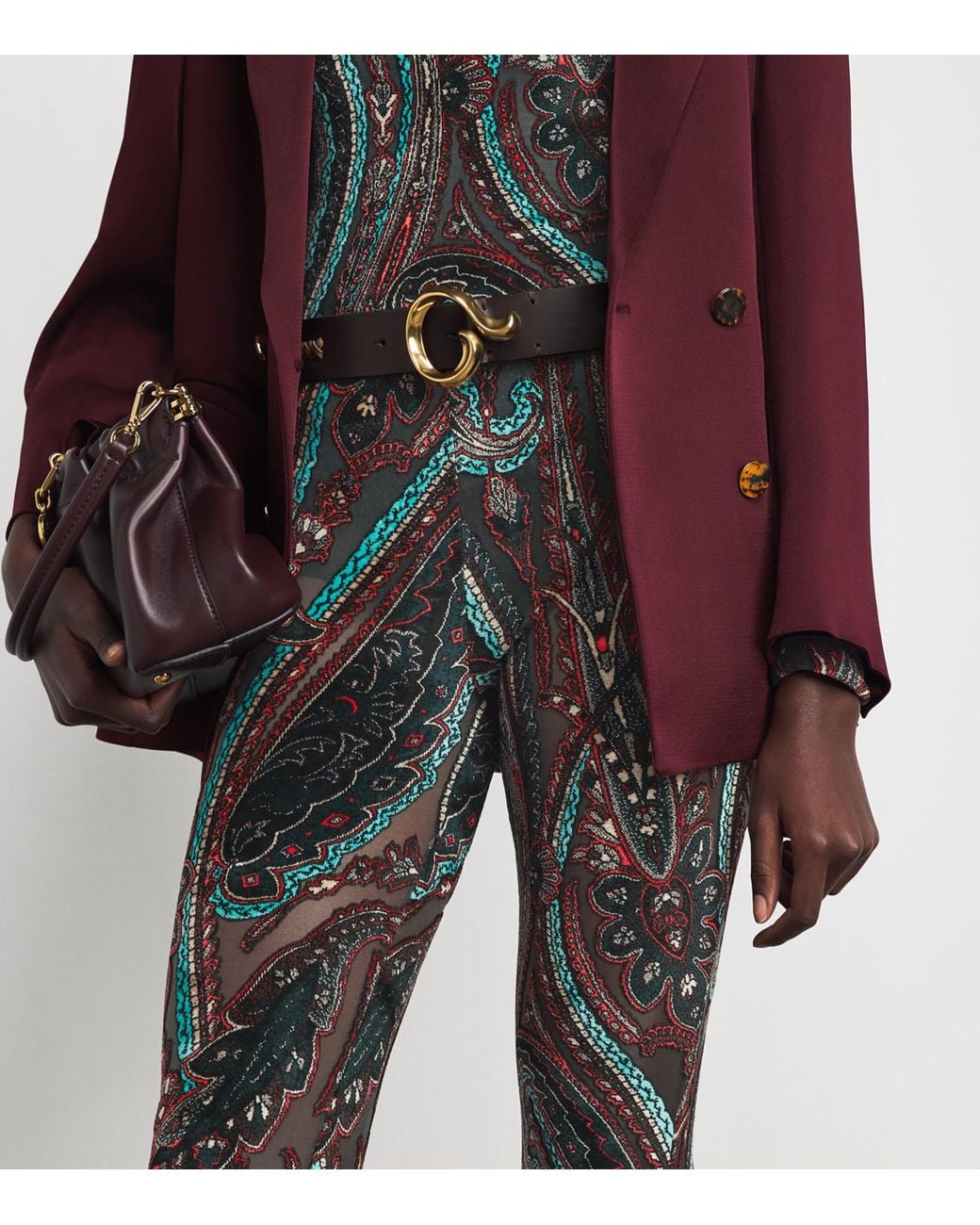 Etro Black Appliqué-Mesh Leggings