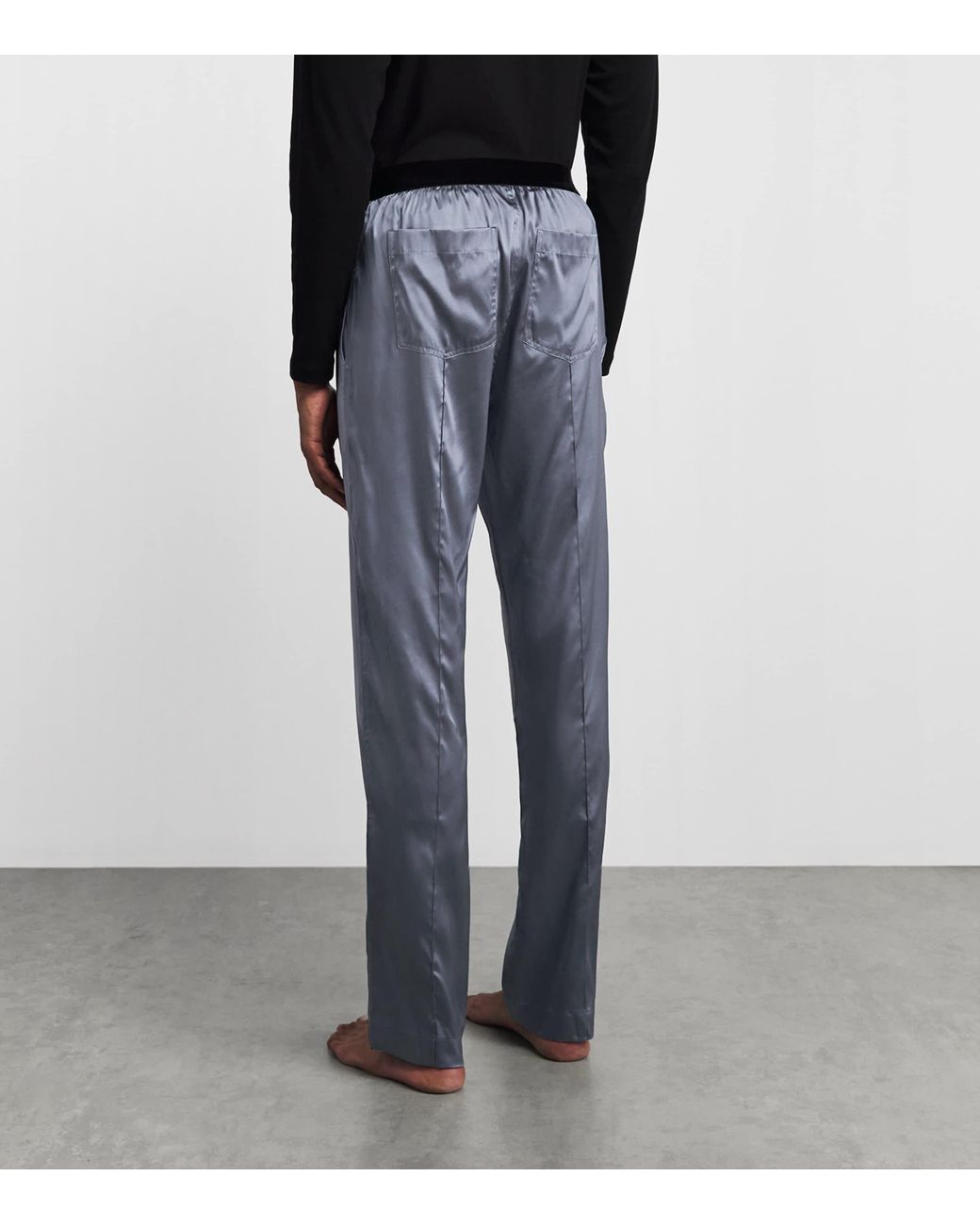 Tom Ford Blue Silk-Blend Pyjama Trousers for men